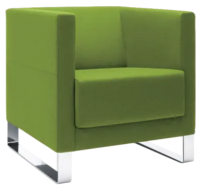 VELA - 1V, křeslo, koženka SL 23 - koženka hráškově zelená